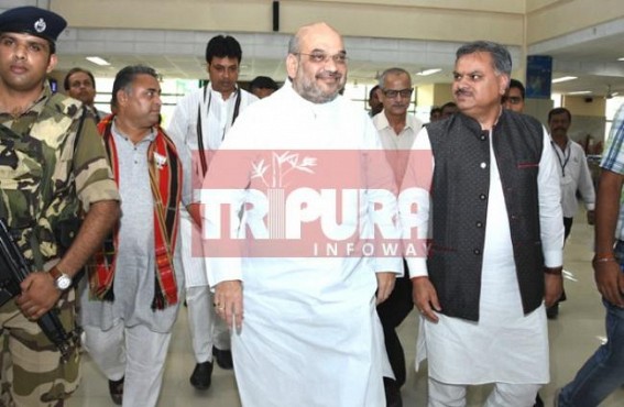 'I don't think Tripura's election battle is tough as the opposition parties fully corrupt, people are fed-up with 24 years Communist misrule,â€™ BJP President Amit Shahâ€™s  attack on CPI-M, Congress electrify masses 